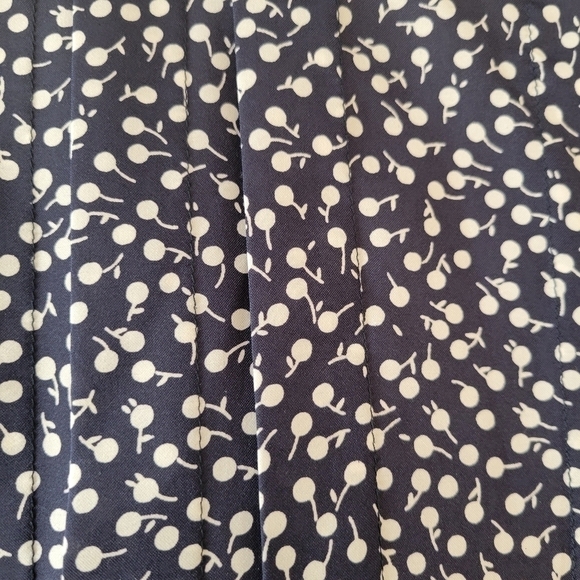 Vintage Talbots Dark Blue Sprigged Floral Prairie Midi Dress Size Medium - Picture 4 of 4